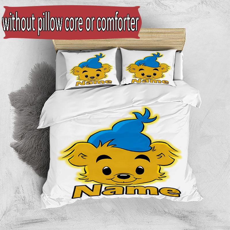 3pcs Duvet Cover Set (1*Duvet Cover + 2*Pillowcase, Without Core), Custom Name Bamse Pattern Bedding Set, Home Bedroom Decor Gift