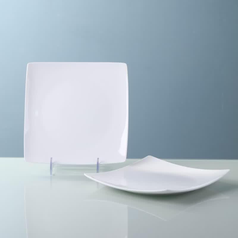 Jingdezhen Underglaze Pure White Ceramic Dinner Plates, 8-inch, Set of 2