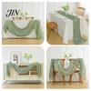 Stevig Genaaide Tafel Runner Kaasdoek Runner, Boho Rustiek Gaas Gekreukt Boerderij Stijl Elegant Doorzichtig voor Bruiloft Feest Babyshower Verjaardag Huisdecoratie
