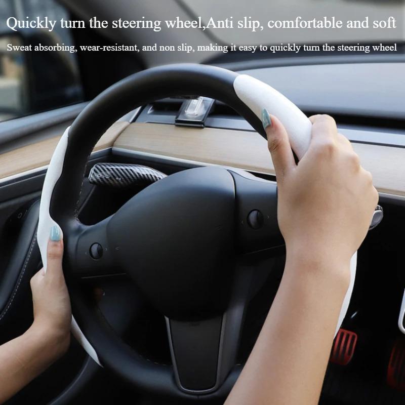 Suede Steering Wheel Cover for Tesla Model Y/3/3+ Steering Wheel Protective Cover Ultra Thin Decoration Car Interior Accessories