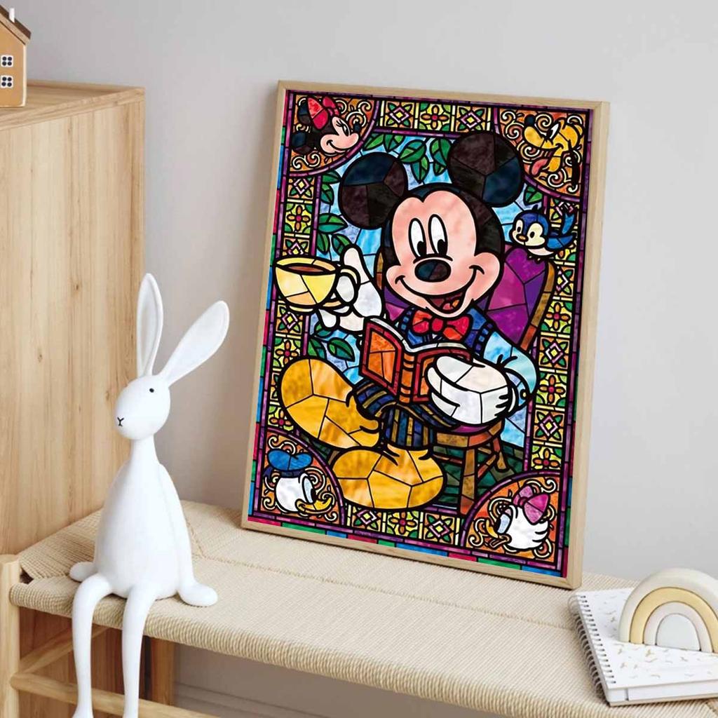 DIY Diamond Painting Mickey Drinking Coffee Cross Stitch Kit Mosaic Art Diamond Painting Full Circle Diamond Home Decoration