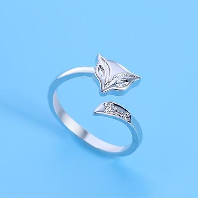 Qiaolanxuan Imitation Sterling Silver Fox Ring - Women's & Couple's Korean Style Jewelry