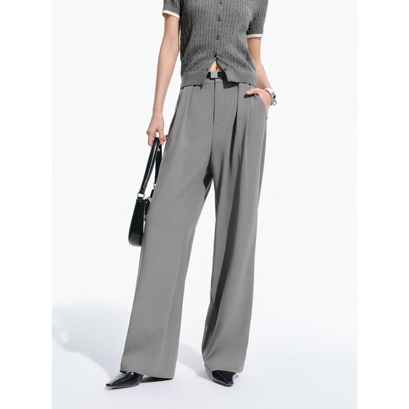 PEACEBIRD Women's High-Waist Pleated Straight-Leg Pants