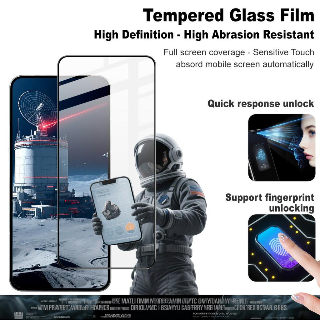 IMAK Pro+ Series For Nothing Phone (3) 5G Skjermbeskytter Full Dekning Herdet Glassfilm (Lås opp med fingeravtrykk)