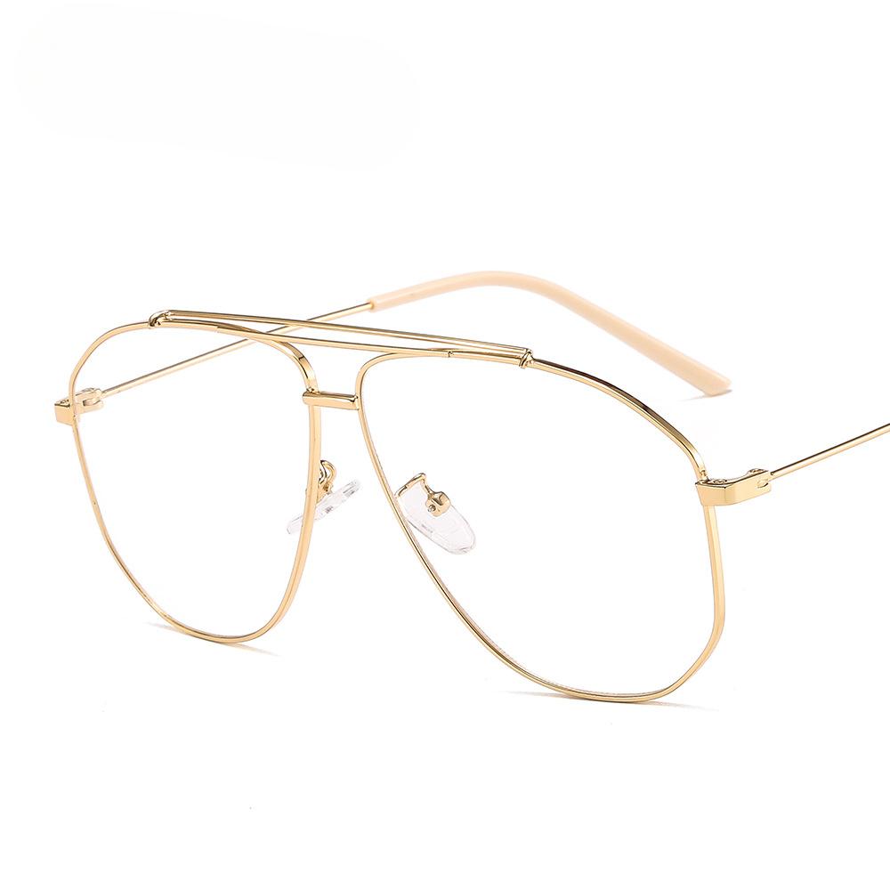 Trendy Women Sunglasses Retro Metal Frame Vintage Double Bridge UV400 Shades for Women Men Gafas De Sol