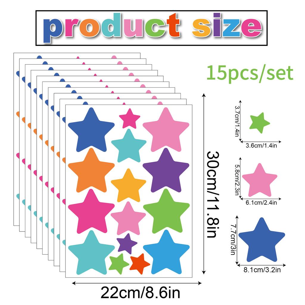 Colorful Star Wall Stickers Colorful Home Decoration Kindergarten Children's Room Wall PVC Waterproof Self-adhesive Wall Stickers