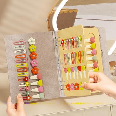 Livre de rangement pliable pour accessoires de cheveux pour enfants, pinces et bandeaux