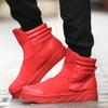 British Style Red Ankle Boots Men Autumn and Winter High-top Men's Leather Shoes Street Skateboard Sneakers Men Hip Hop Shoes