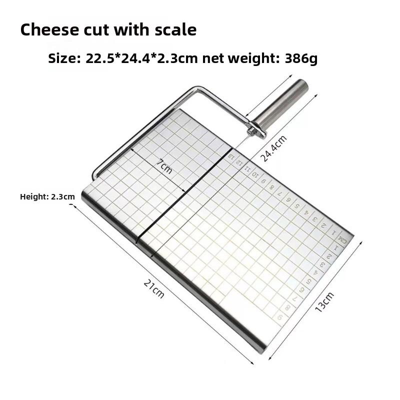 Stainless Steel Cheese Slicer with Scale Kitchen Butter Knife for Home Cheese Slicer Ham Cheese Slicer