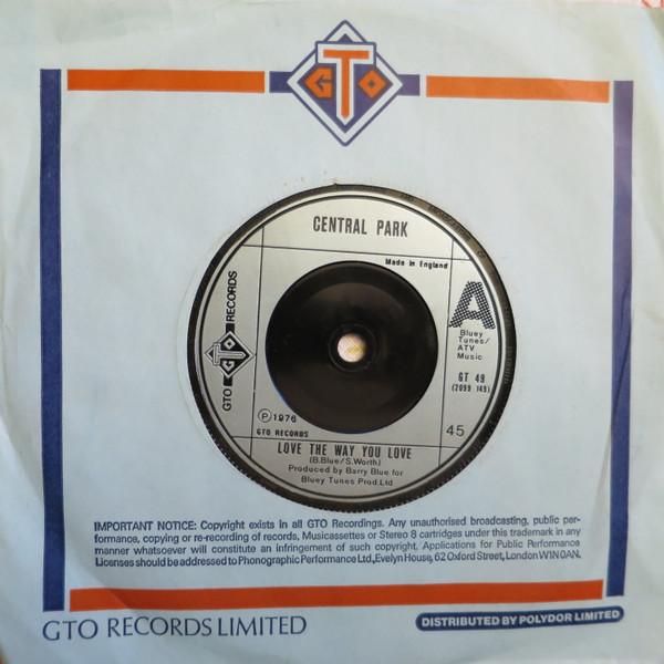 

7inch Record CENTRAL PARK - Love The Way You Love GT49 GTO 1976 UK Pop Used