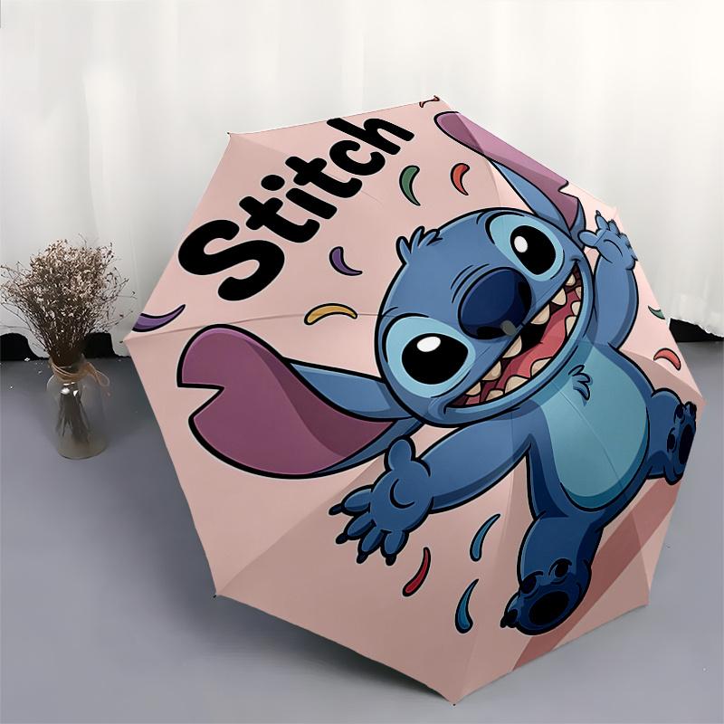 Aloha Stitch, Cartoon Character Themed Automatic opening and closing folding umbrella, 8 rib windproof, compact travel design, suitable for
