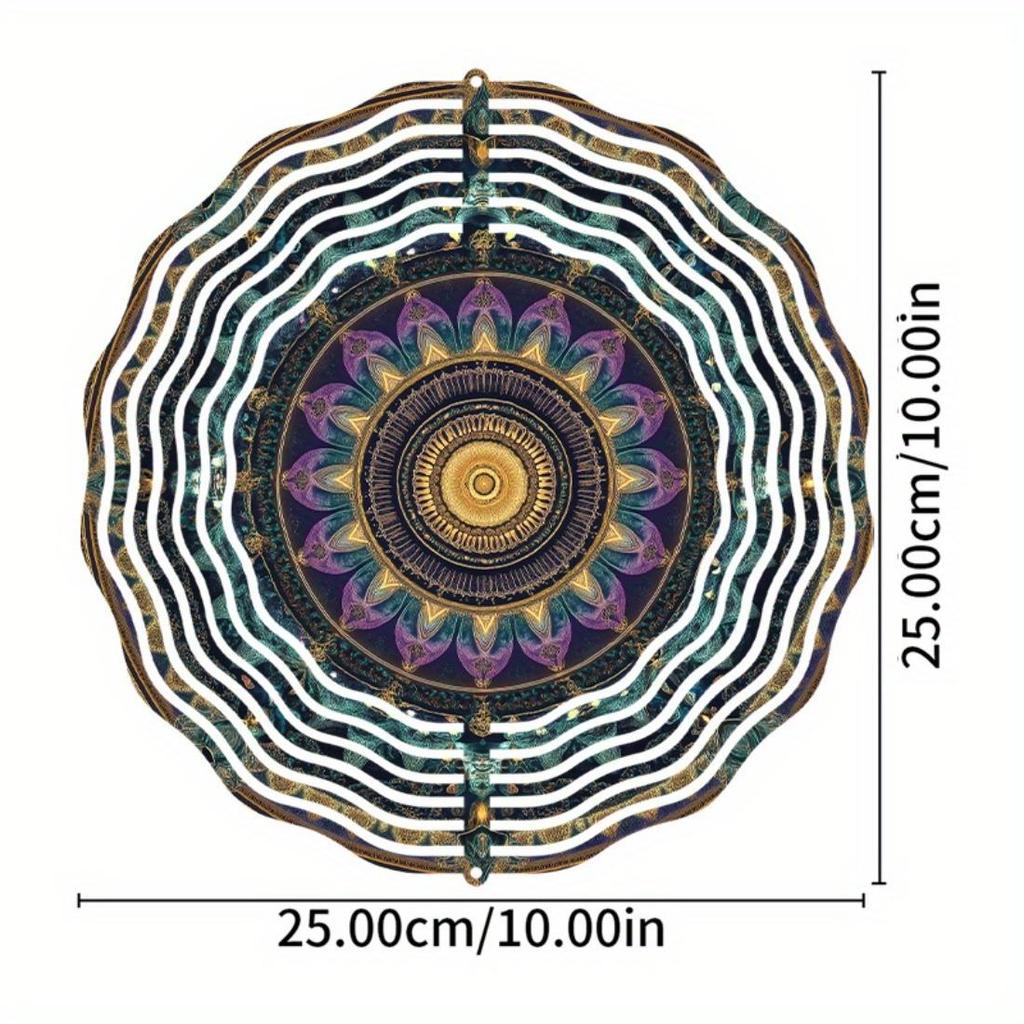 10-calowy metalowy spinner wiatrowy mandala dekoracja ogrodowa na zewnątrz obrotowy dzwonek wietrzny na patio podwórko wiosna lato Święto Dziękczynienia Dzień Matki prezent
