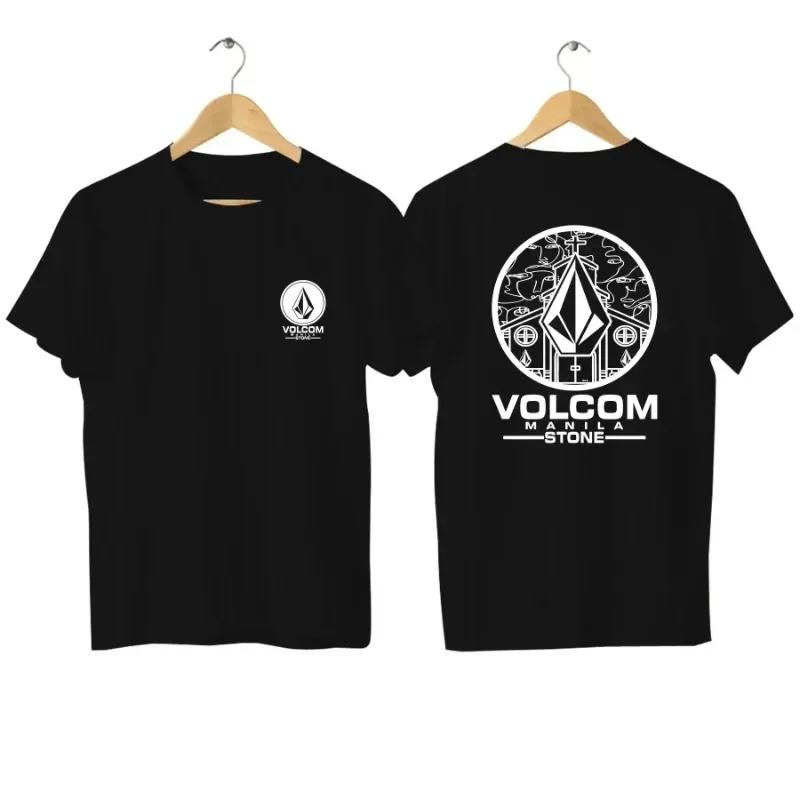 

2025 Volcom Stone Womens Hot Fashion Brand Short Sleeved Tshirt Printed Top Paired with Casual Streetwear S