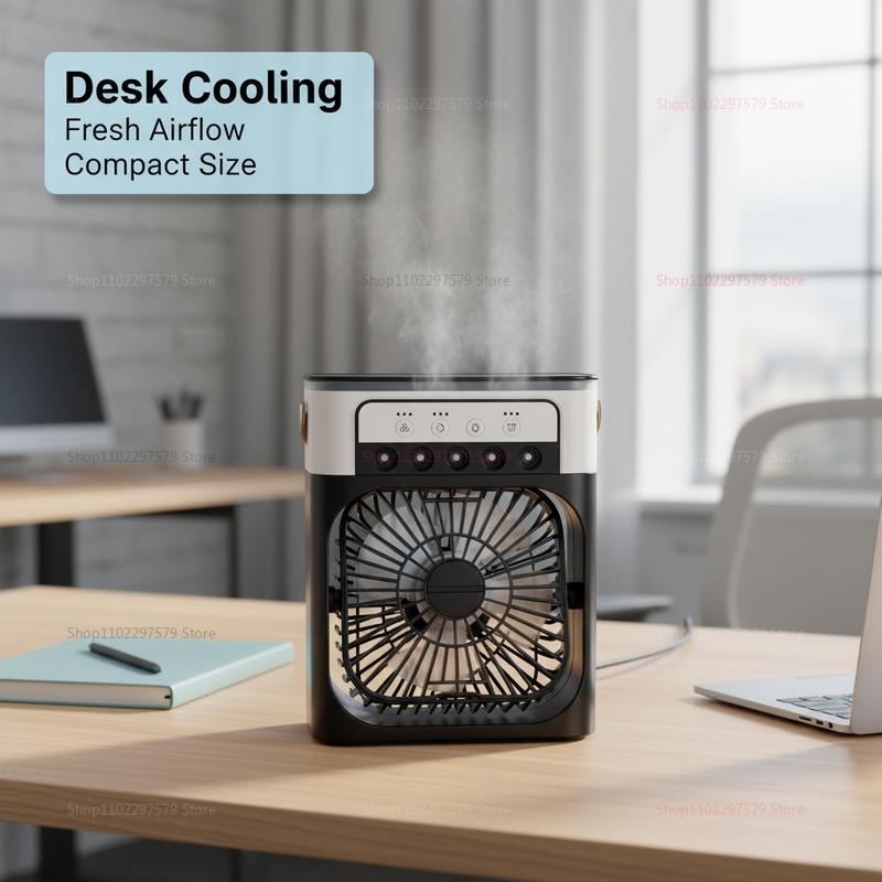 3 In 1 Fan AIr Conditioner Household Mini Air Cooler LED Night Light Portable Humidifier Air Adjustment Fan Office Home Fan