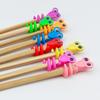 5Pcs Pencil Cap Animal Frog-shaped Portable Pencil Sleeve Kids Soft Silicone Topper Pencil Sleeve Handwriting Aid