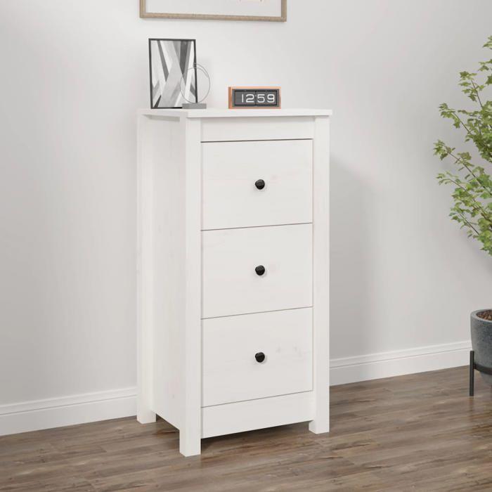 VidaXL Buffet Armoire Latérale Armoire de Rangement Organisateur de Maison Meuble de Salon Intérieur Blanc 40x35x80 cm Bois 813741