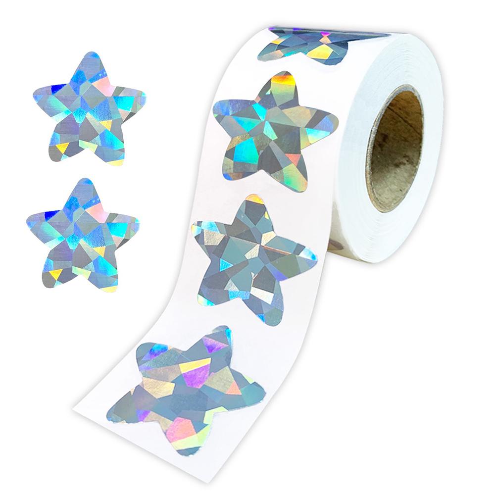 50-500Pcs Holographic Golden Star Stickers For Kids Reward Foil Star Stickers Labels For Wall Crafts Classroom Supplies 1Inch