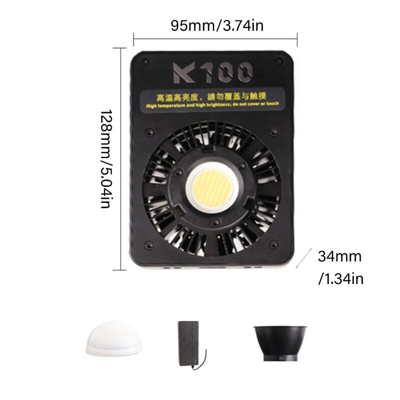 100W Highly Power Photography Light Outdoor Handheld Triple Color Temperature Adjustable Brightness For Night Shoot Video