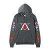Hunter X Hunter XX Logo Hoodie Color Japanese Vertical Sleeve Print Black Anime Pullover Sweatshirt