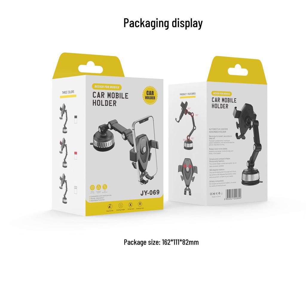 Adjustable Suction Cup Car Phone Holder with Mechanical Arm