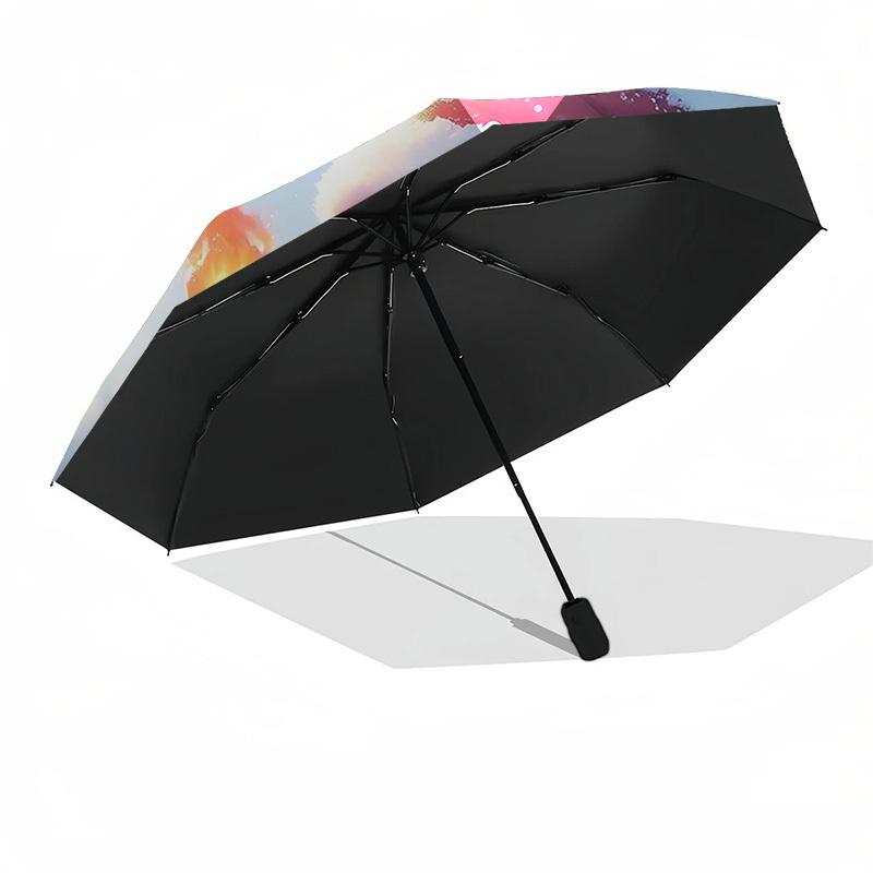 1pc Christmas Charmander Pokémon Umbrella - Auto Open Close, Portable 3-Fold Design, 8-Bone Iron Frame, Outdoor, Perfect Gift for Fans, Travelers, Dai