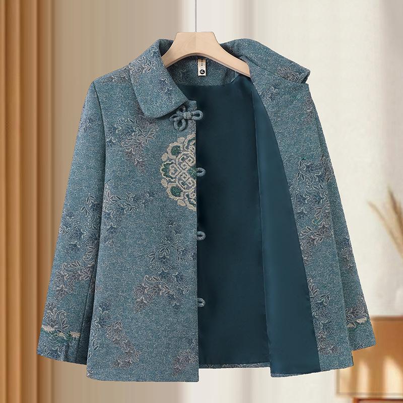 Women's Spring & Autumn 2026 Jacket: Stylish Lapel Loose-Fit for Middle-Aged & Elderly