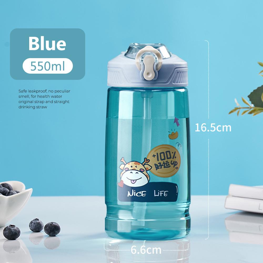 550ML Dinosaur Plastic Cup Cartoon Children Water Bottles With Straw Student Kids Water Cup Lightweight To Carry Drinking Bottle Drinkware