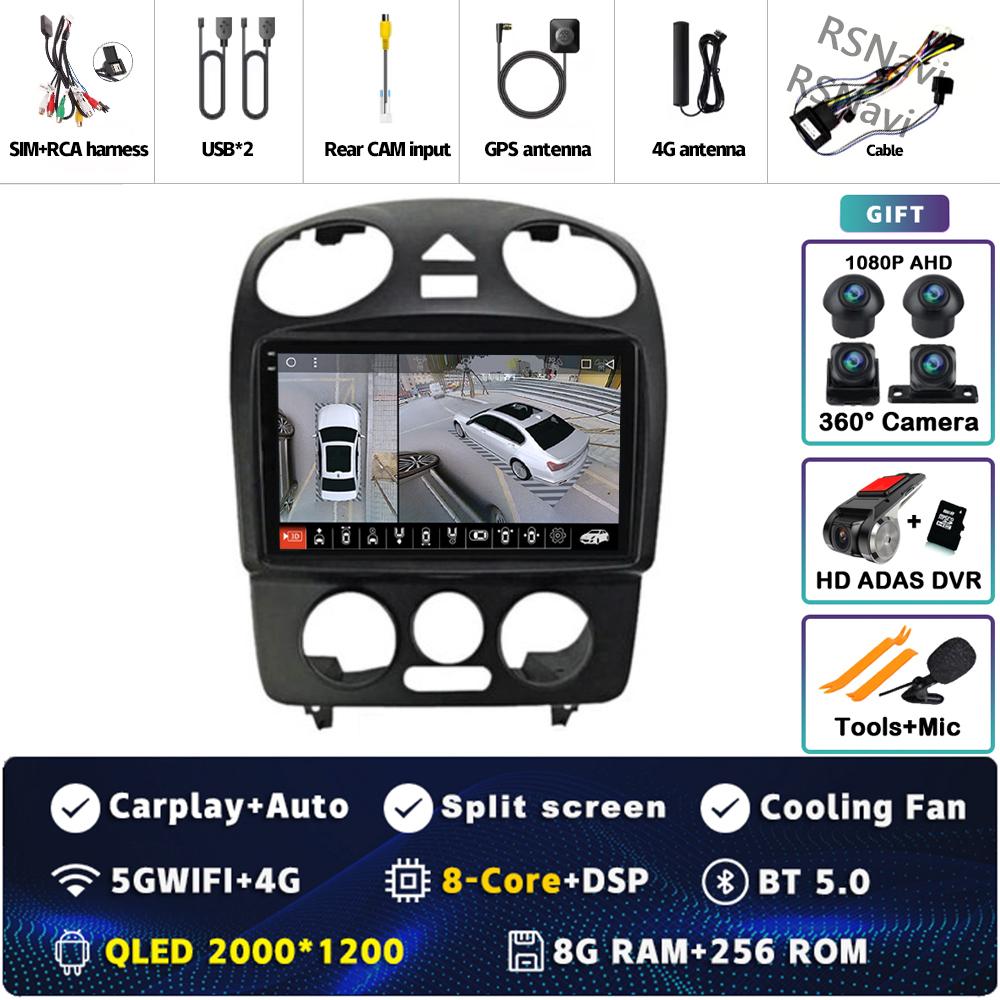 Android 14 Carplay Auto For VW Volkswagen Beetle 2000 2001 - 2012 Car Radio 4G WIFI Player Multimedia Srereo Navigation Video BT