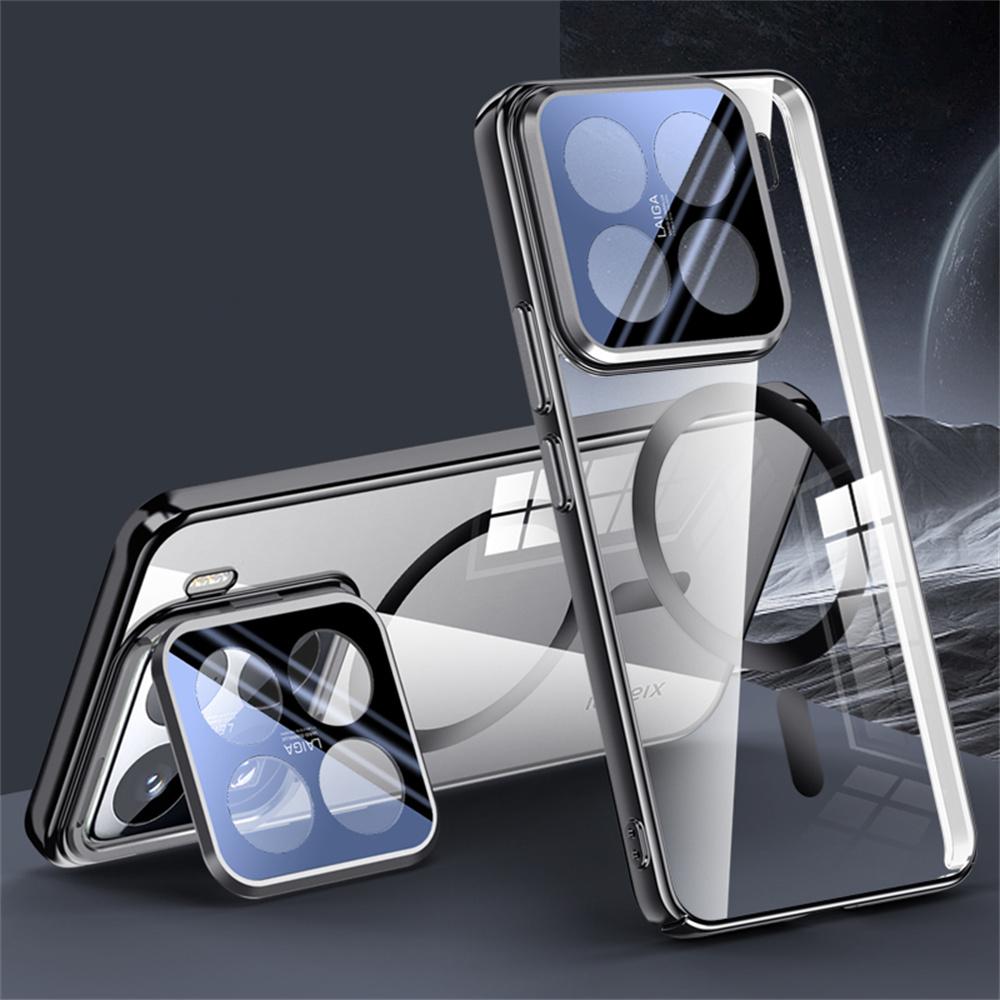 For Xiaomi 15 Pro Magnetic Case Lens Kickstand Clear PC Back Cover A