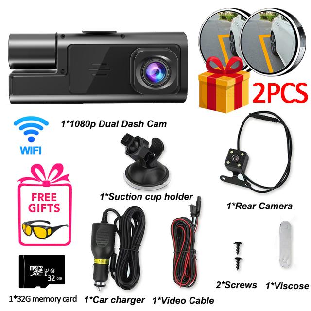 3 Channel Dash Cam for Cars WIFI Video Recorder Portable 1080P Rear View Camera for Vehicle Car DVR G-Sensor Car accessory