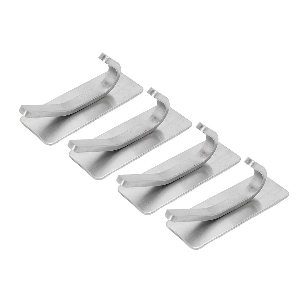 4pcs Adhesive Hooks Hole Free Wall Hangers Coat Hat Stainless Steel Hooks Bathroom Adhesive Hangers