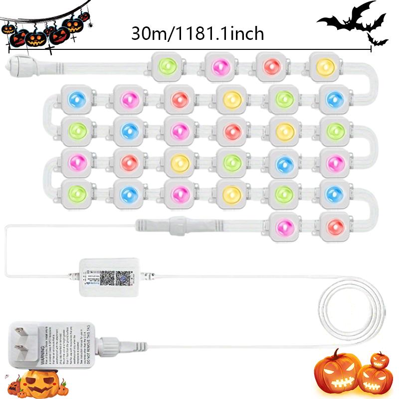 LED Permanent Outdoor Lights IP65 Waterproof RGBIC Eave Lights RGB+IC 100FT Smart LED Eaves Lights  DIY Holiday String Light