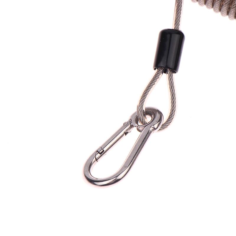 Verstärktes Lanyard zum Spinnfischen 49 Litzen Stahldraht verdrilltes Halteband 1,5-3M Teleskopische Ausrüstungssicherung mit Karabinern