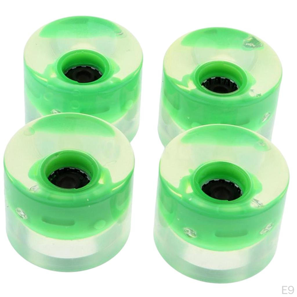 4 Pack PU Flashing Wheels 70mm 78a Replacement for Longboard Skateboard