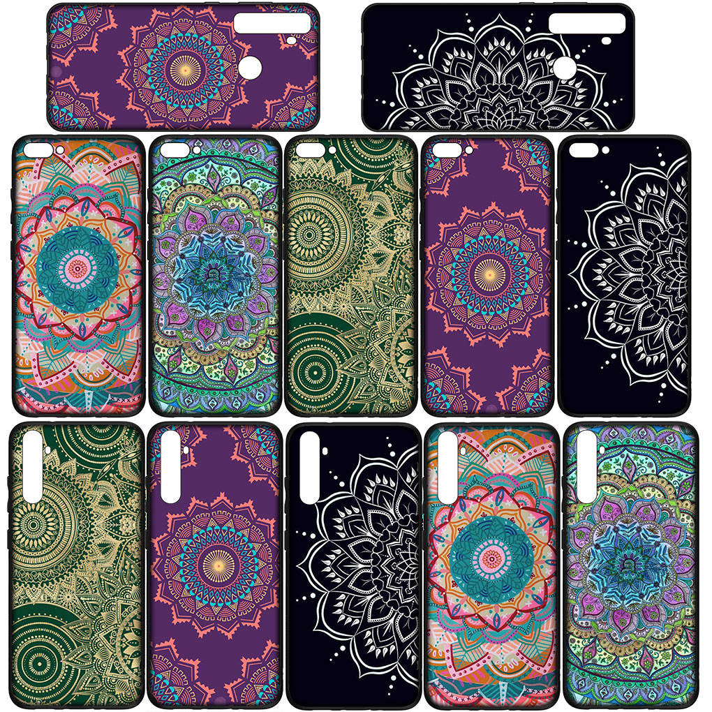 Dla iPhone 16 15 Xiaomi Redmi Note 14 13 12 11 Pro Max X 8 16e Samsung Galaxy S25 S24 S23 Moto OPPO Huawei Tekstura Kwiatu Paisley Mandala Etui Kwiatowe