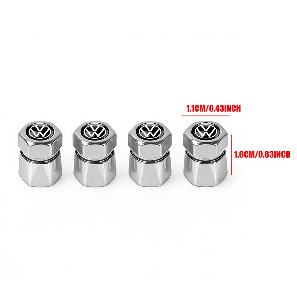 For Volkswagen MK1 4PCS Car Badge Wheel Tires Valve Caps Tyre Valve Stem Covers For Volkswagen VW R Polo Passat Rline Golf 6 Tiguan Jetta GTI ID.3