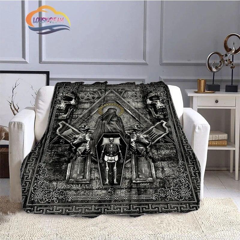 Fashion Patterns Masonic Portable Sofa Blanket Freemason Flannel Warm Four Seasons Camping Blanke Freemasonry Multi Size Blanket