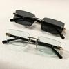 1/2pcs Vintage Rimless Fashion Glasses Decorative Eyewear for Women Men Shopping Party