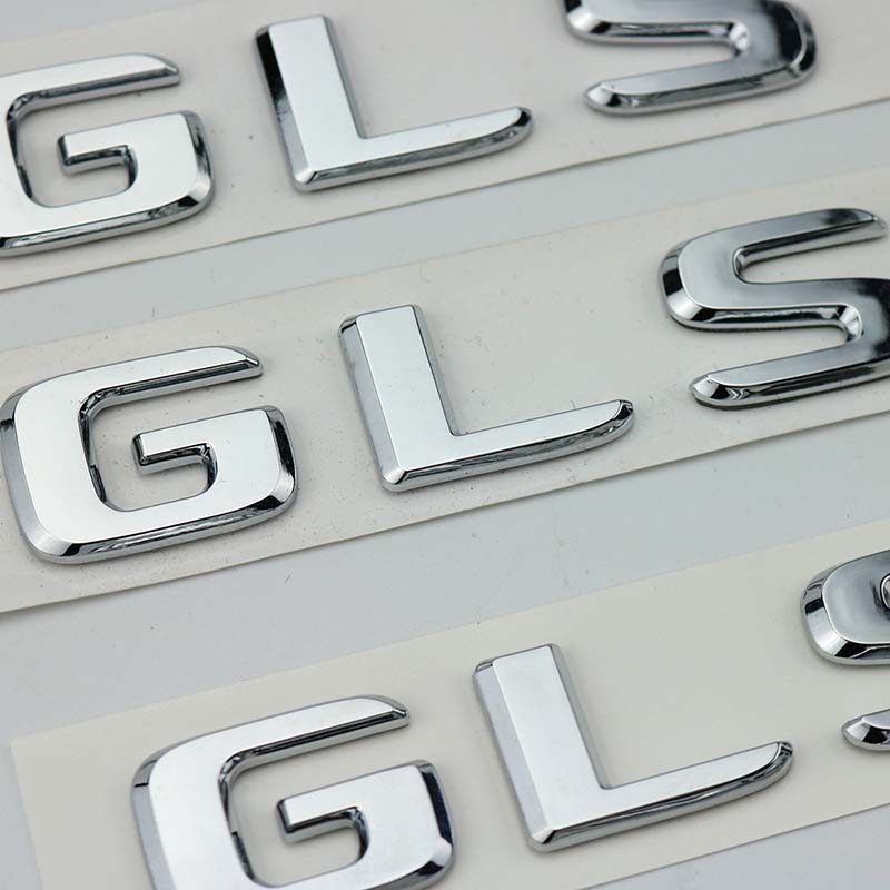 ABS 3D Chrome Letters For Car Emblem Logo Stickers Mercedes Benz GLS 63 AMG 400 450 500 550 580 X167 X166 Accessories QT1
