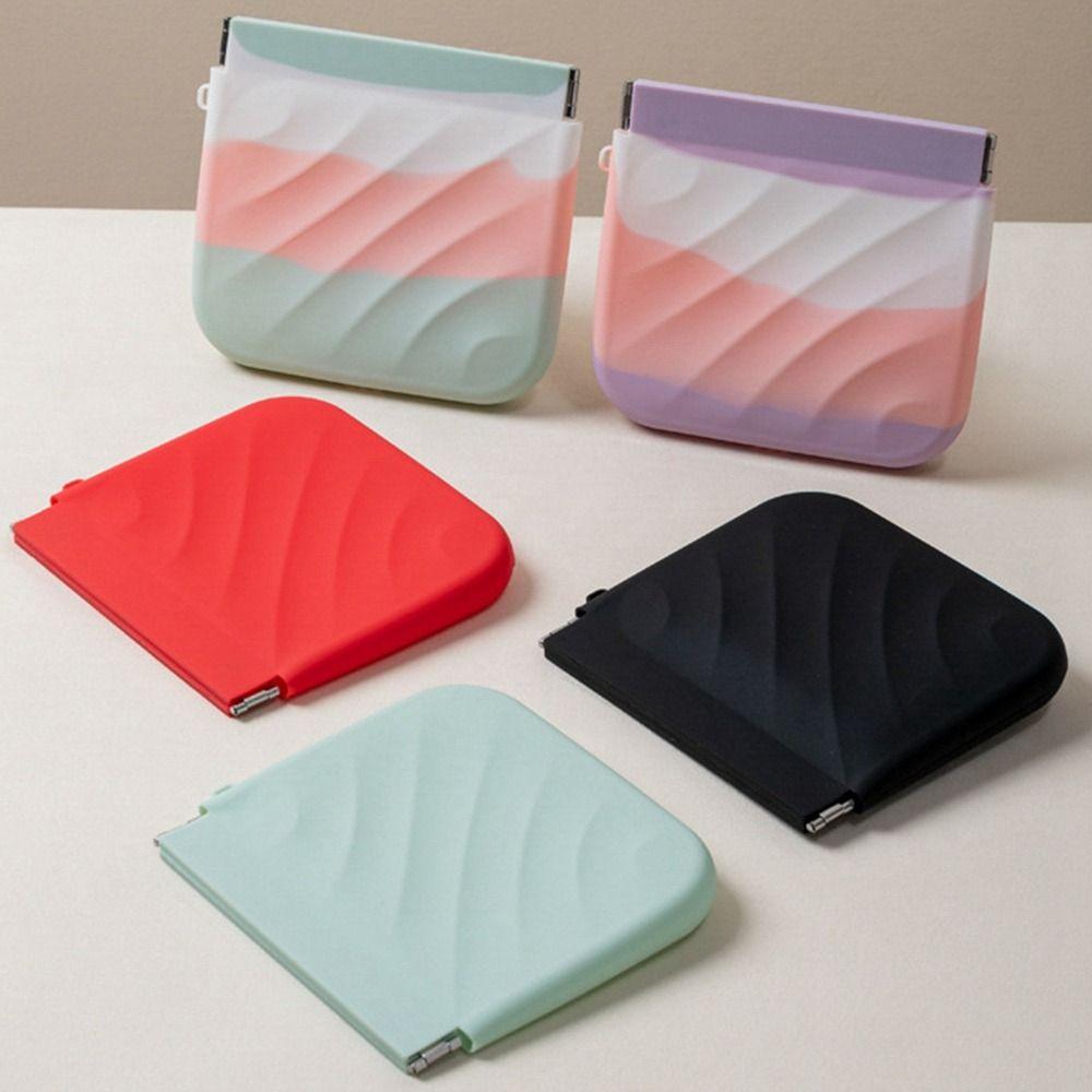Silicone Mini Cosmetic Bag Makeup Bag Coin Purse Simple Leaf Spring Bag  Women