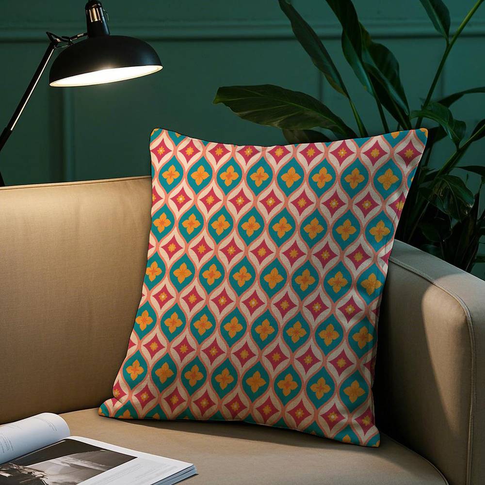 Art Nouveau Design Geometric Pillow Case Short Plush Print Cushion Cover Square Throw Pillow Covers Sofa Home Decor