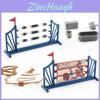 Realistic Plastic Farm Scene Decoration Set With Saddle Barn Pavilion Trough And Fence Models