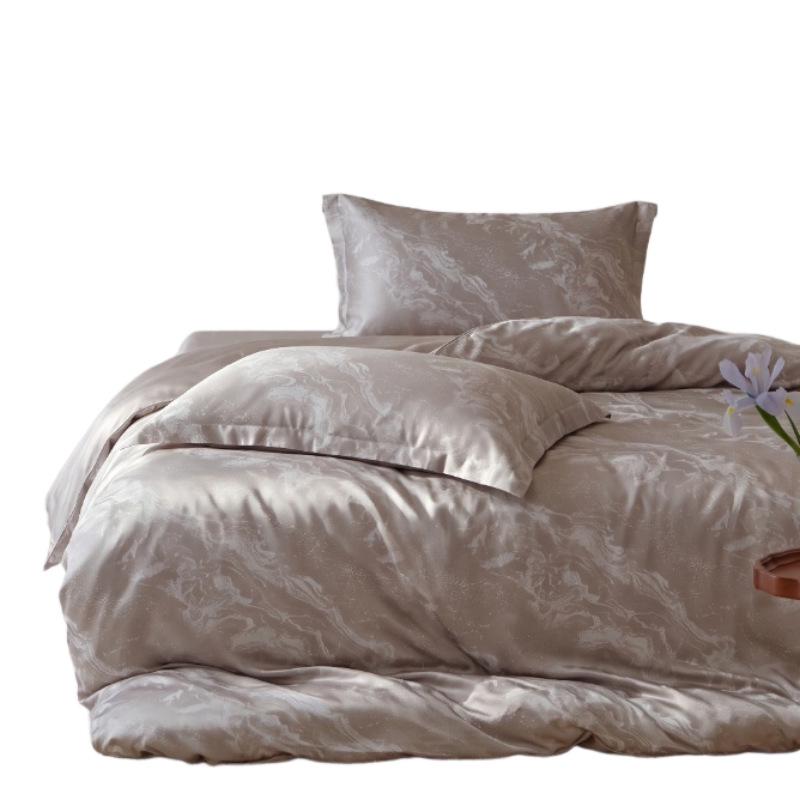 Luxury Cationic Jacquard Bedding Set for Students - 3/4 Pieces