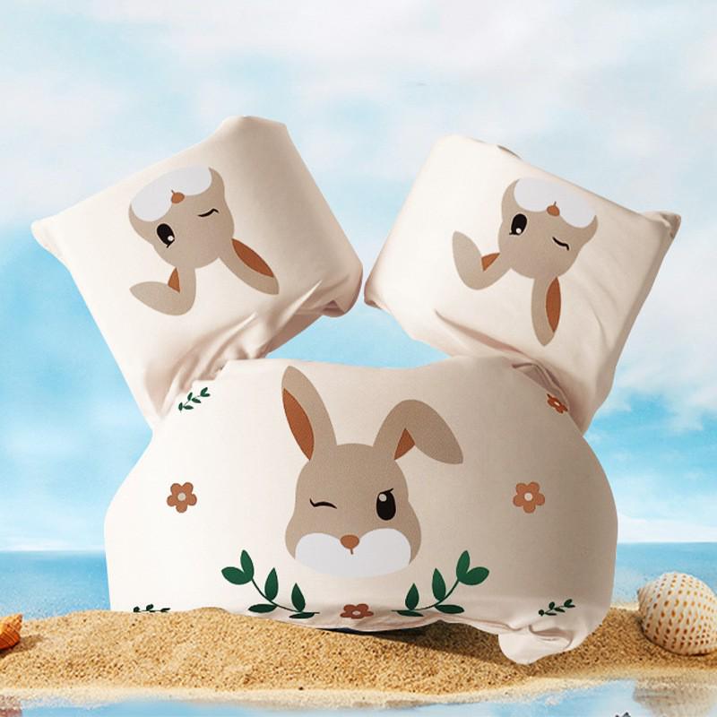 Children's Inflatable Little Rabbit Swim Ring with Double Airbag and Thickened Float Sleeves