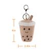 Apricot Lamb Bubble Tea Cute Soft Animal Keychain Plush Toy, Suitable for Men and Women, Backpack, Wallet, 10cm