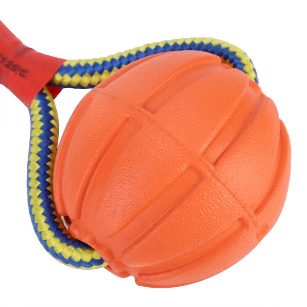 Portable EVA Pet Dog Training Bite Resistant Interactive Chew Toys with Rope(Red)