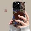 Flower bracket bracelet for Apple 16 retro mobile phone case iphone14pro flip fur 15 soft silicone 13