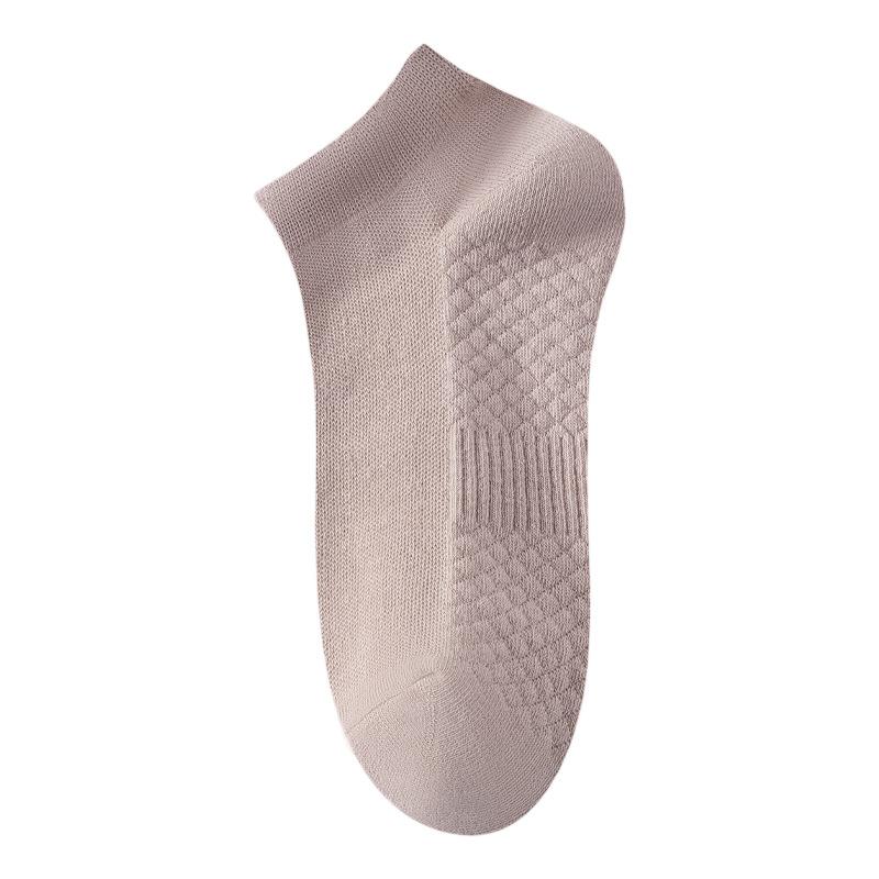 Men's Summer Solid-color Cotton Socks, Thin Boat Socks, Sports Short Socks, Antibacterial and Deodorizing Mesh Boat Socks, Breathable Socks