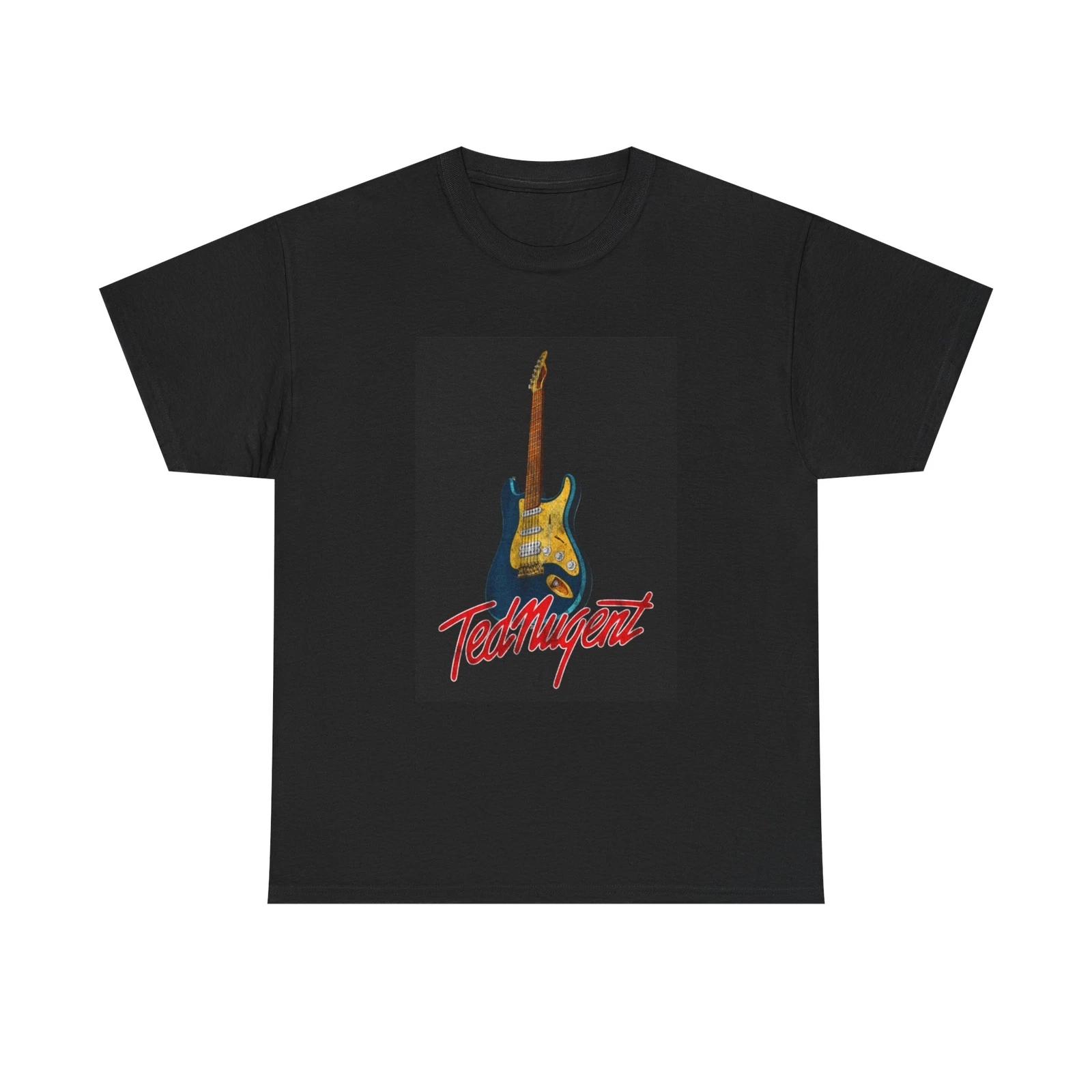 

Ted Nugent Tshirt Guitar rock band Retro neon metal Unisex Heavy Cotton Tee 4XL