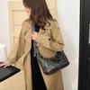 Oil Wax LeatherRetro American Style Locomotive Style Underarm Bag Y2K Shoulder Bag  Travel